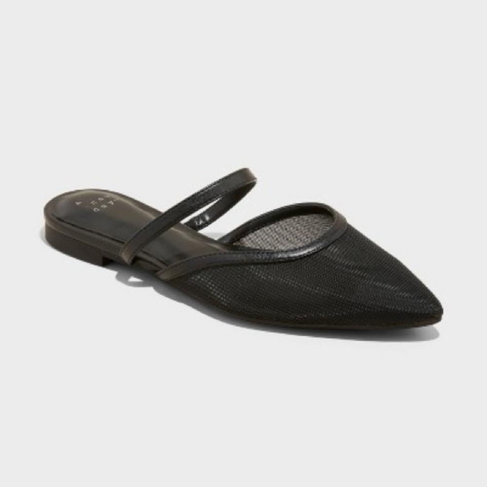 a new day Black Pointed Flats